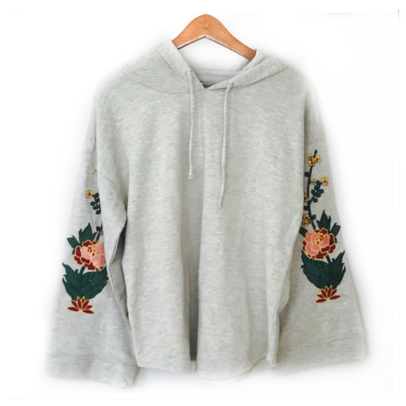 Isela Tops - NWT Isela Embroidered sleeves Hoodie